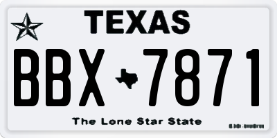 TX license plate BBX7871