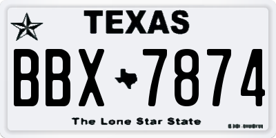 TX license plate BBX7874