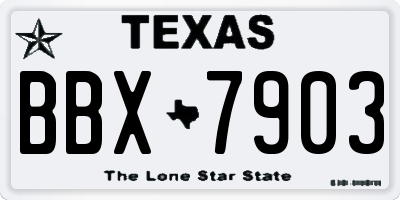 TX license plate BBX7903