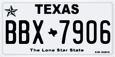 TX license plate BBX7906