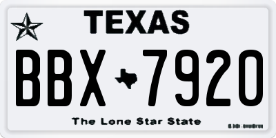 TX license plate BBX7920
