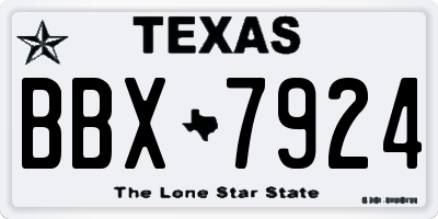 TX license plate BBX7924