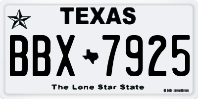 TX license plate BBX7925