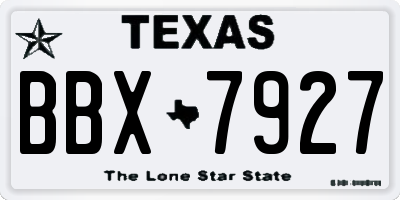 TX license plate BBX7927