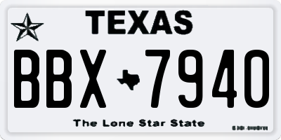 TX license plate BBX7940