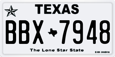 TX license plate BBX7948