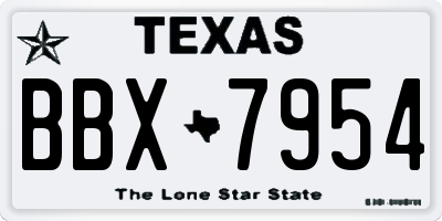 TX license plate BBX7954