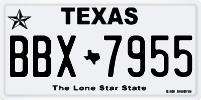 TX license plate BBX7955