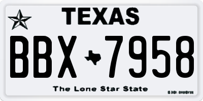 TX license plate BBX7958
