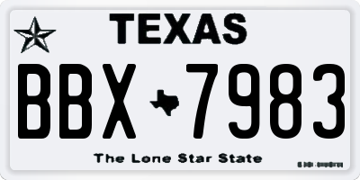 TX license plate BBX7983