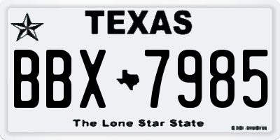 TX license plate BBX7985