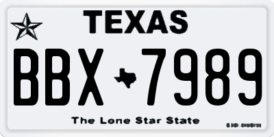 TX license plate BBX7989