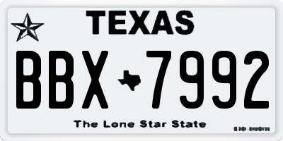 TX license plate BBX7992