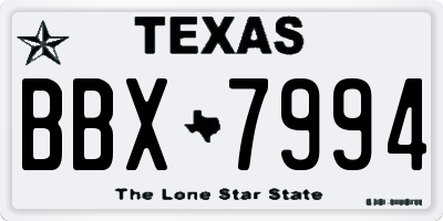TX license plate BBX7994