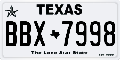TX license plate BBX7998