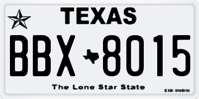TX license plate BBX8015
