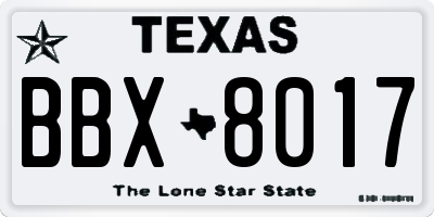 TX license plate BBX8017