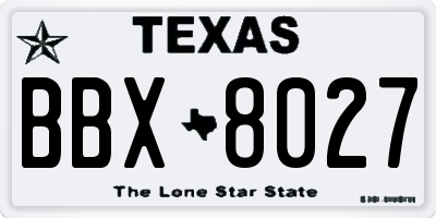 TX license plate BBX8027