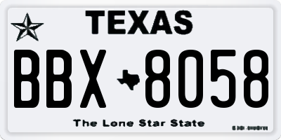 TX license plate BBX8058