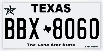 TX license plate BBX8060