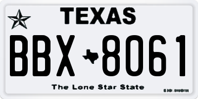 TX license plate BBX8061