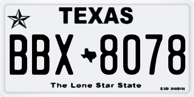 TX license plate BBX8078
