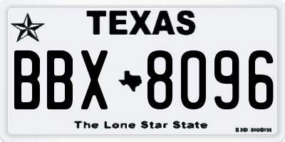 TX license plate BBX8096