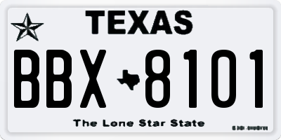 TX license plate BBX8101