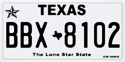 TX license plate BBX8102
