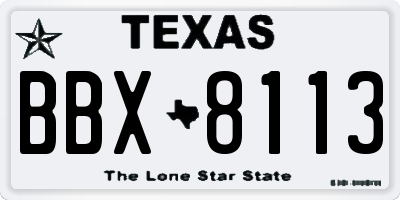 TX license plate BBX8113