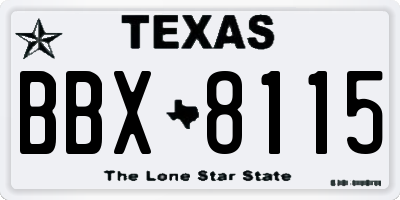 TX license plate BBX8115