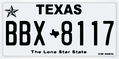 TX license plate BBX8117