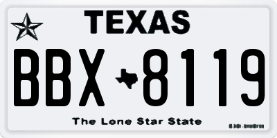 TX license plate BBX8119