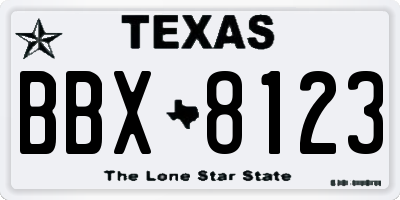 TX license plate BBX8123