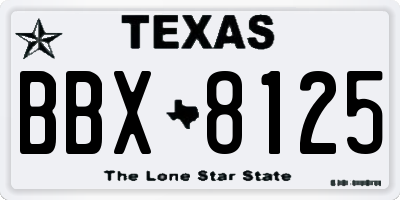 TX license plate BBX8125