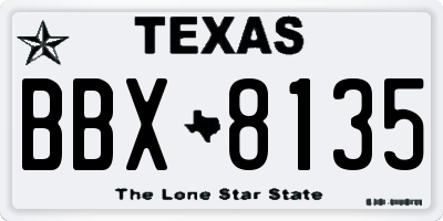 TX license plate BBX8135