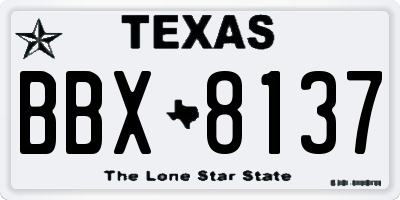 TX license plate BBX8137