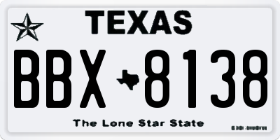 TX license plate BBX8138