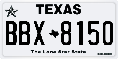 TX license plate BBX8150