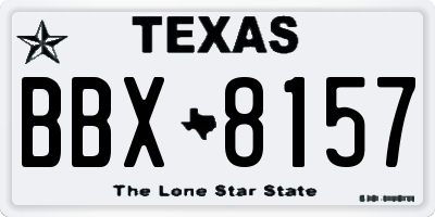 TX license plate BBX8157