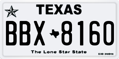 TX license plate BBX8160