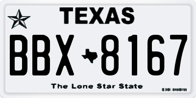 TX license plate BBX8167