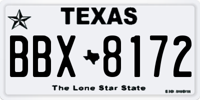 TX license plate BBX8172