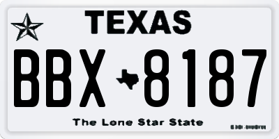 TX license plate BBX8187