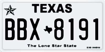 TX license plate BBX8191