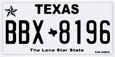 TX license plate BBX8196