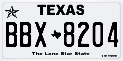 TX license plate BBX8204