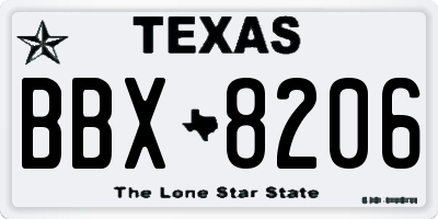TX license plate BBX8206