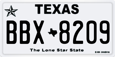TX license plate BBX8209