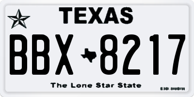 TX license plate BBX8217